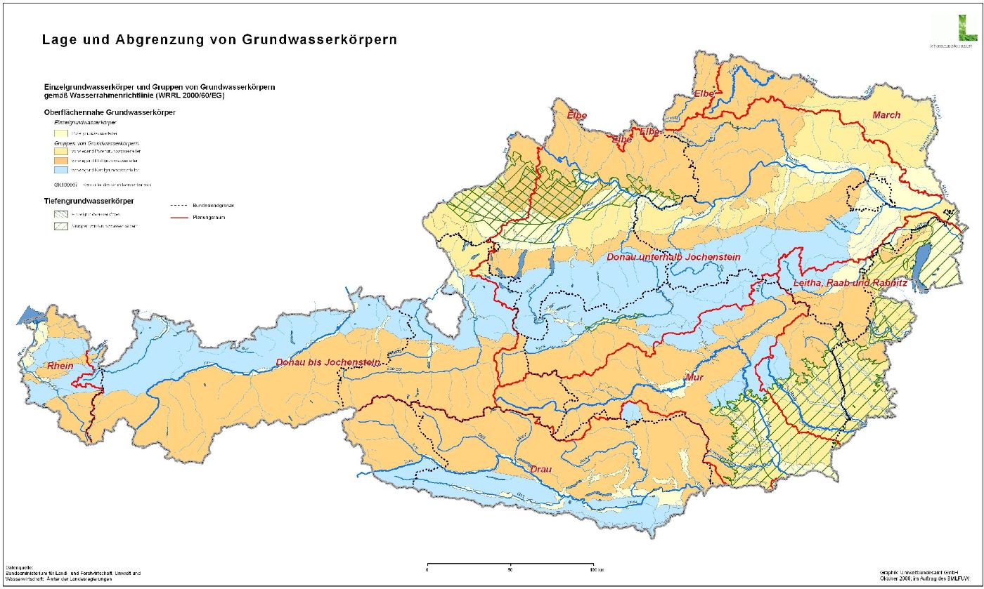 Grundwasserkörper Österreichkarte