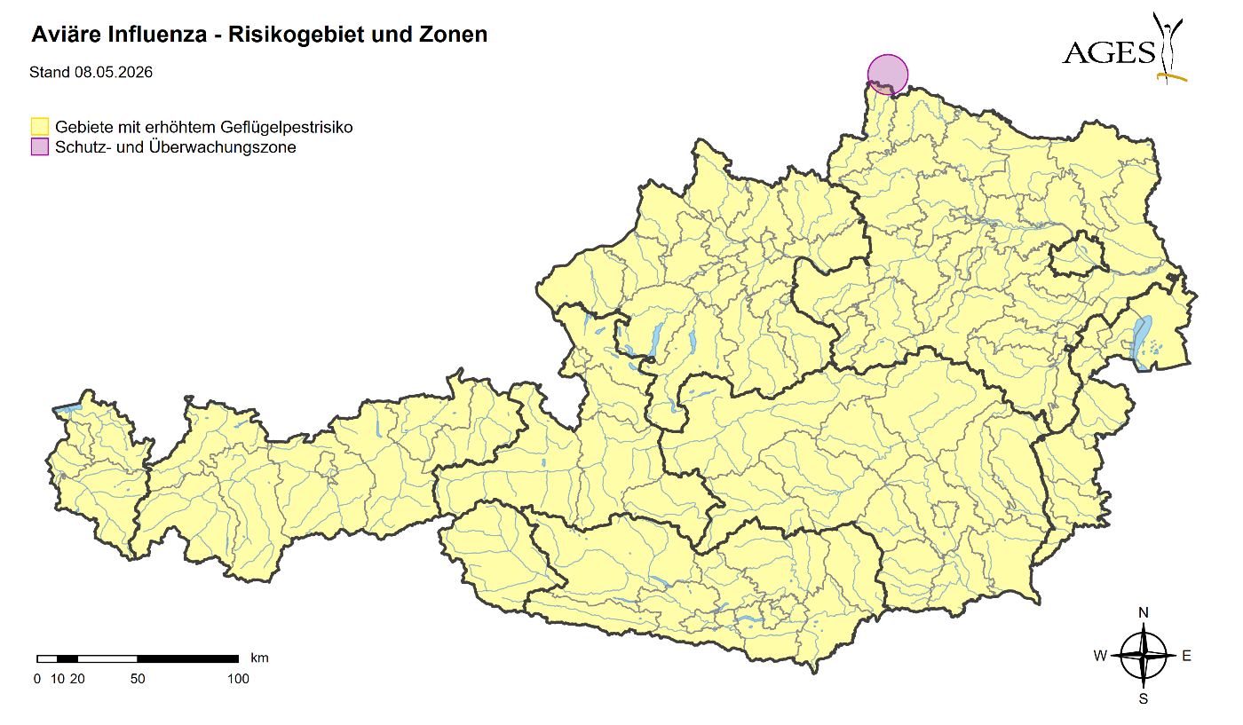 HPAI Risikogebiet Zone 08.05.2026
